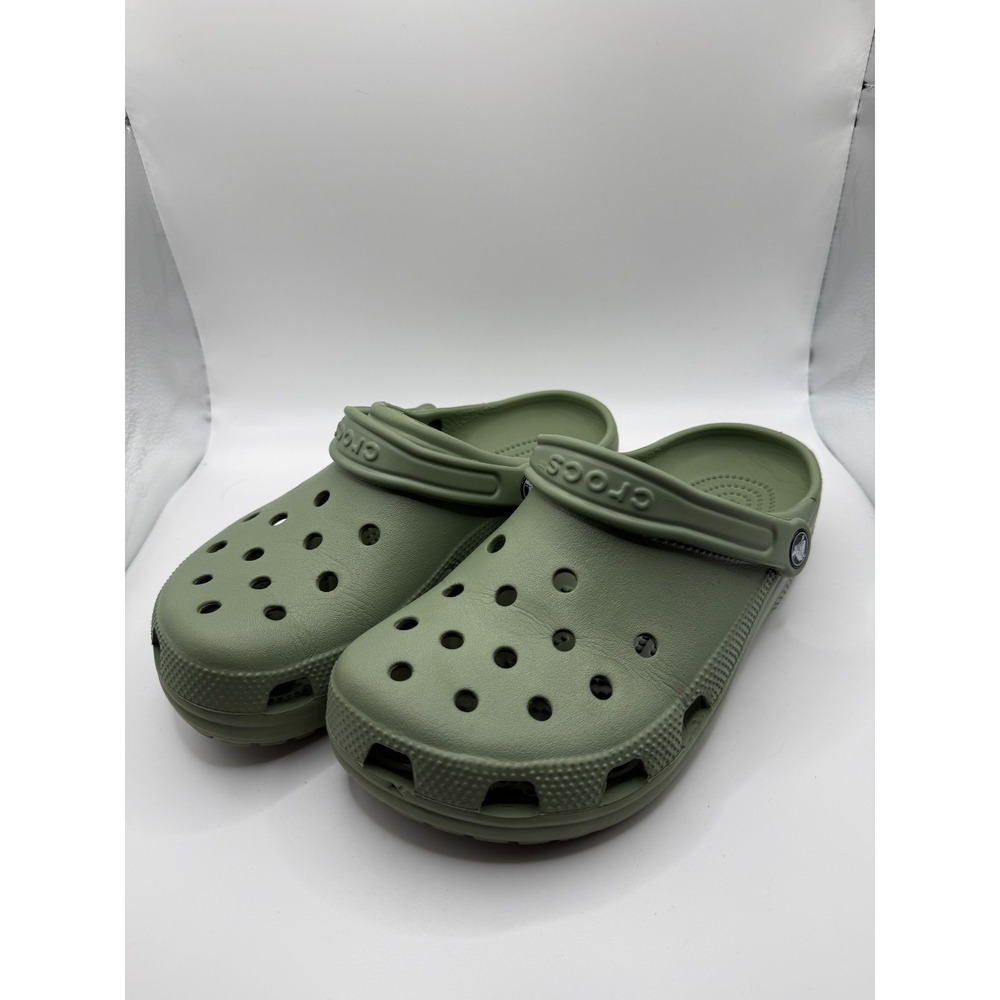 Crocs Classic Unisex M6/W8 Casual Shoes Moss Green Slingback Slip On Clogs